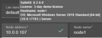 SafeKit web console image
Tooltip with cluster node information in the cluster configuration wizard