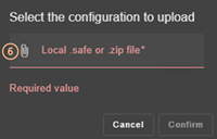 SafeKit web console image
Select a local file, with extension .safe or .zip, to upload a module configuration using the module configuration home page
