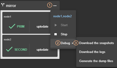 SafeKit web console image
Download the snpahosts of the module from all nodes