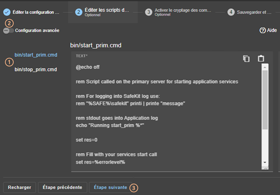 Image de la console web SafeKit
Éditer les scripts du module avec l'assistant de configuration du module